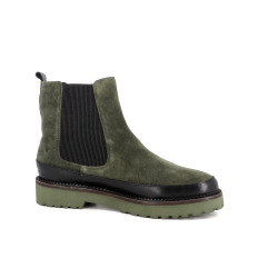 Boots en cuir vert Emilie Karston