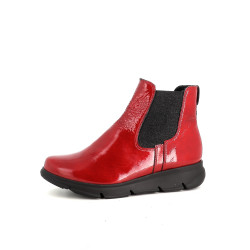 Boots en cuir vernis rouge Artika