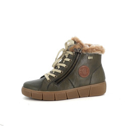 Baskets montantes en cuir vert Remonte