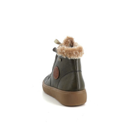 Baskets montantes en cuir vert Remonte