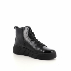 Chaussures Montantes En Cuir Vernis Noir Rieker