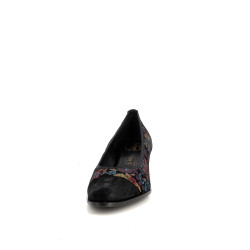 Ballerines à talons en cuir noir Géo Reino