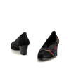 Ballerines à talons en cuir noir Géo Reino