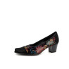 Ballerines à talons en cuir noir Géo Reino