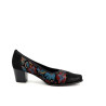 Ballerines à talons en cuir noir Géo Reino