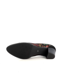 Ballerines à talons en cuir noir Géo Reino