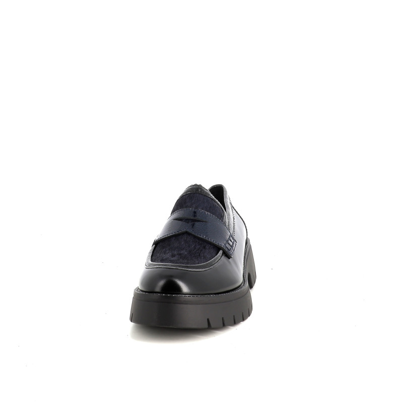 Mocassins en cuir noir Regarde le Ciel