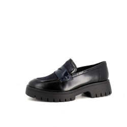 Mocassins en cuir noir Regarde le Ciel