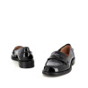 Mocassins en cuir vernis noir Emilie Karston