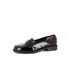 Mocassins en cuir vernis noir Emilie Karston