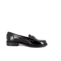 Mocassins en cuir vernis noir Emilie Karston