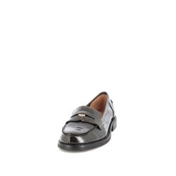 Mocassins en cuir bronze vernis Emilie Karston