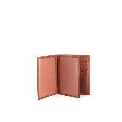 Portefeuille en cuir cognac Wylson
