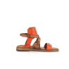 nu pied montant orange en cuir