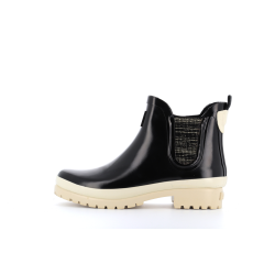 bottine en caoutchouc noire