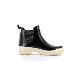 bottine en caoutchouc noire