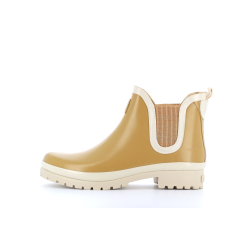 bottine en caoutchouc beige