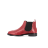 Bottine rouge en cuir