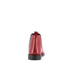 Bottine rouge en cuir