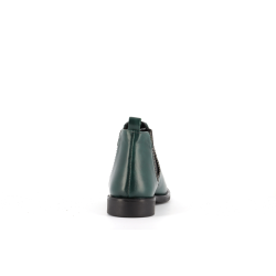 Bottine vert en cuir
