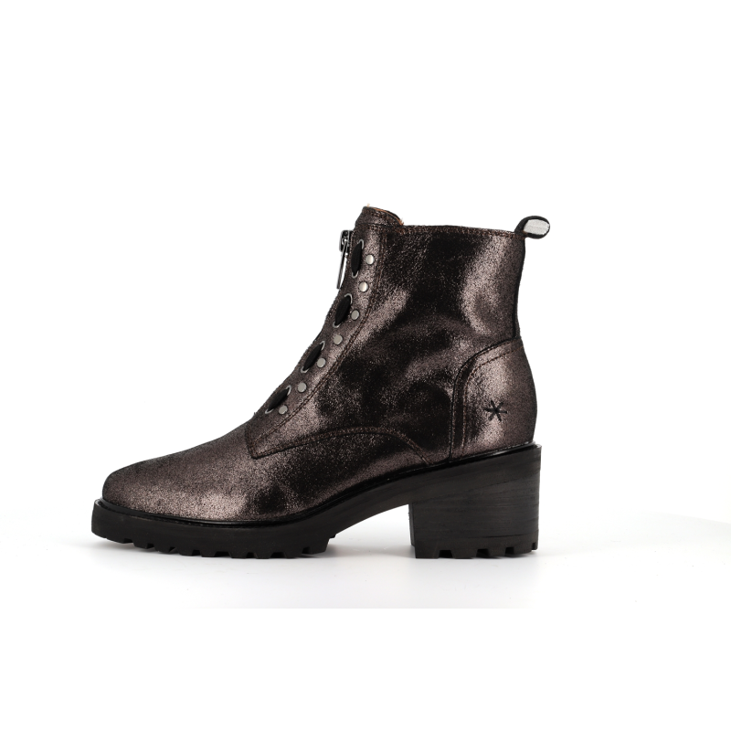 Bottine grise en cuir Quito