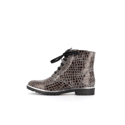 Bottine effet crocodile en cuir