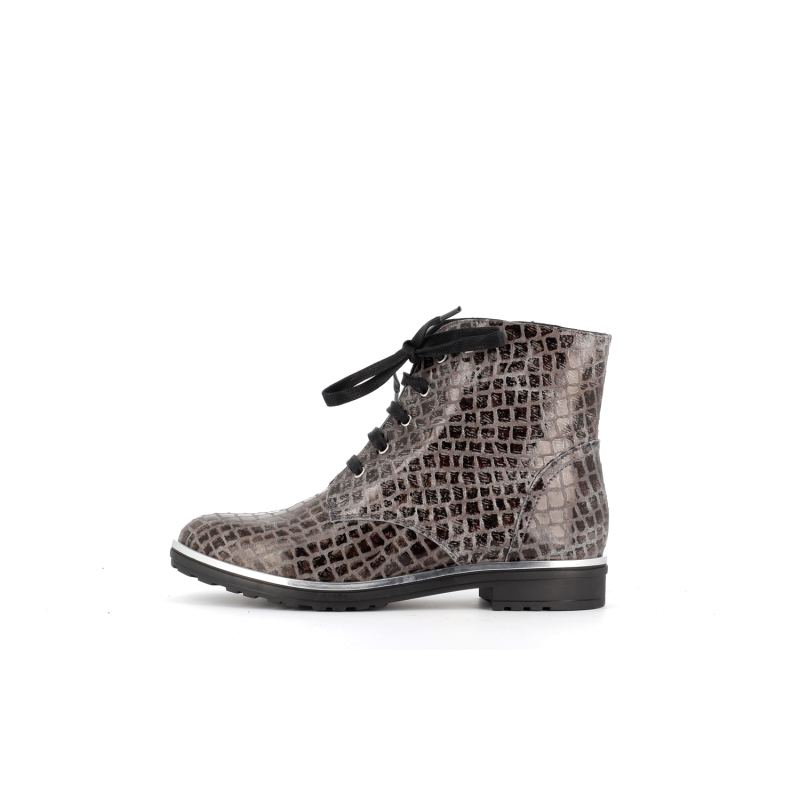 Bottine effet crocodile en cuir