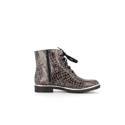 Bottine effet crocodile en cuir