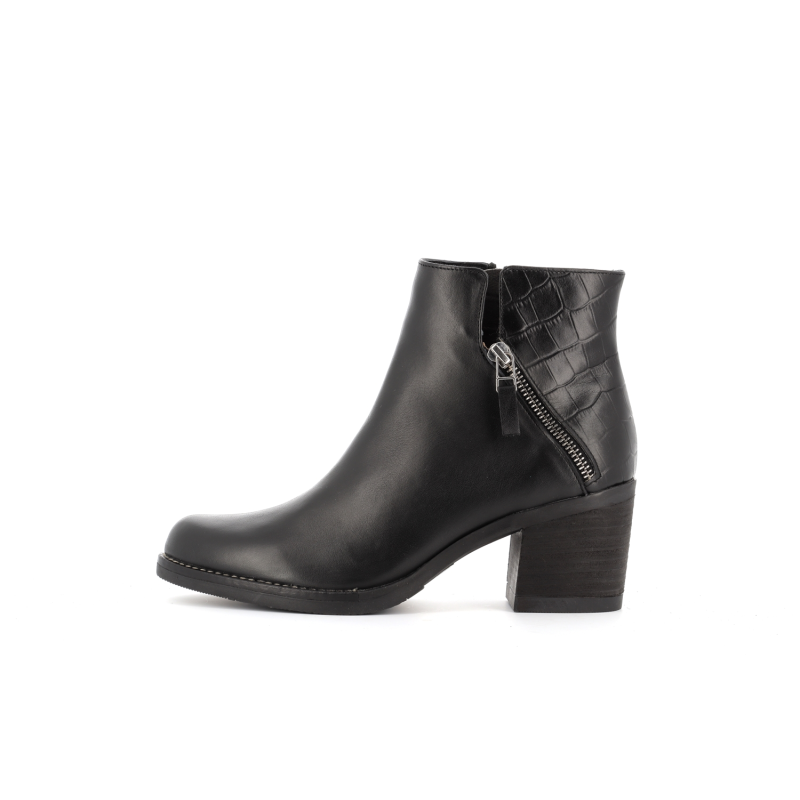 Botillon noir en cuir