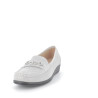 mocassin argent en cuir
