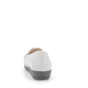 mocassin argent en cuir