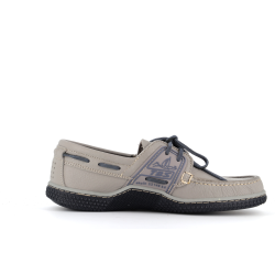 chaussure bateau en cuir gris