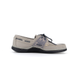 chaussure bateau en cuir gris