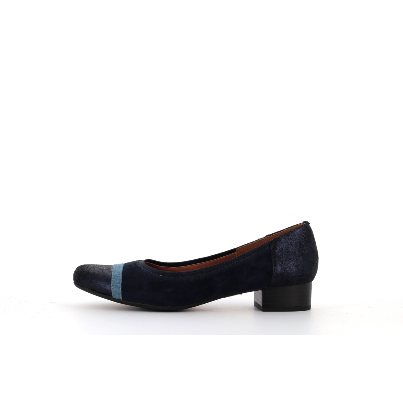 escarpin marine en cuir