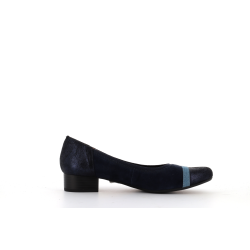 escarpin marine en cuir