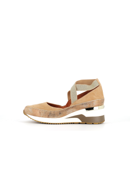 ballerine compensé marron en cuir