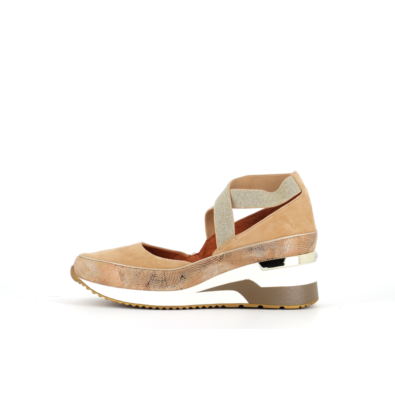 ballerine compensé marron en cuir