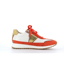 basket orange en cuir tahiel