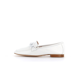 mocassin blanc en cuir