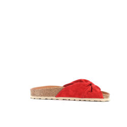 sandale rouge en cuir