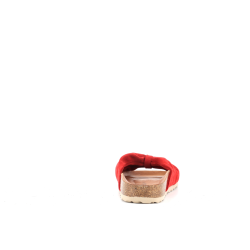 sandale rouge en cuir
