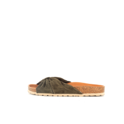sandale verte en cuir