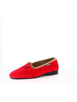 chausson Semelflex rouge et marron