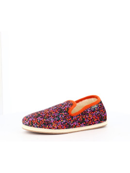 Chausson Semelflex orange à fleurs