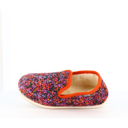 Chausson Semelflex orange à fleurs