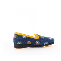 Chausson Semelflex bleuet à fleurs en laine