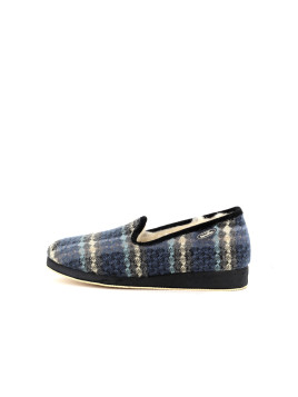 Chausson bleu en laine tisée