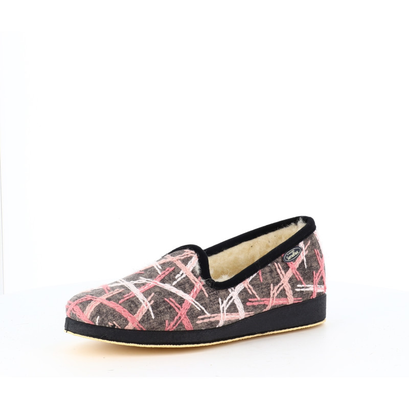 Chausson Semelflex gris et rose