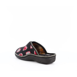 Chausson Semelflex noir enà motifs coeurs