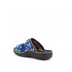 Chausson Semelflex bleu à motifs fleurs